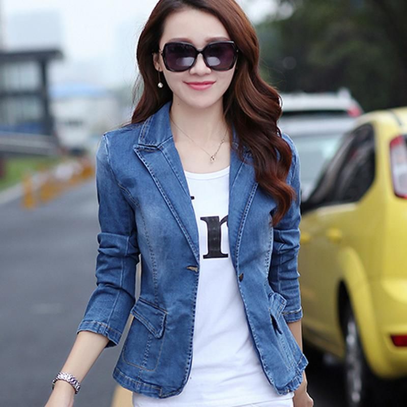 Blazer mezclilla mujer Outlet