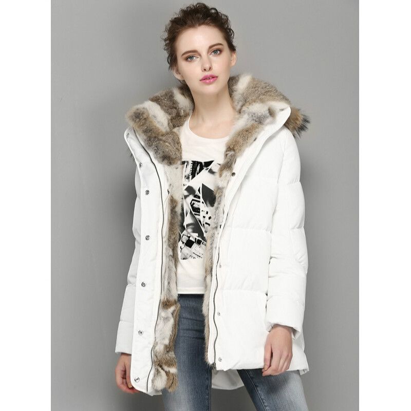satin al kis ceket bayan asagi ceket gercek tavsan kurk kapusonlu parkas beyaz kaz tuyu mont kadin ceketler sicak parka marka yuksek kalite tl926 5