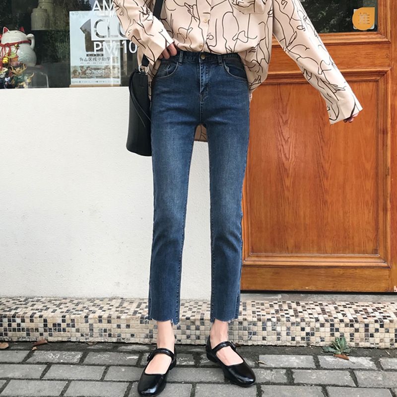 Compra Jeans Rectos Mujeres Vintage Cintura Alta Jeans Vaqueros Lavados  Mujeres Causul Otoño Sólido Hasta Los Tobilleros Pantalones De Mezclilla Pantalones  Mujer Barato | Entrega Rápida Y Calidad | Es.Dhgate