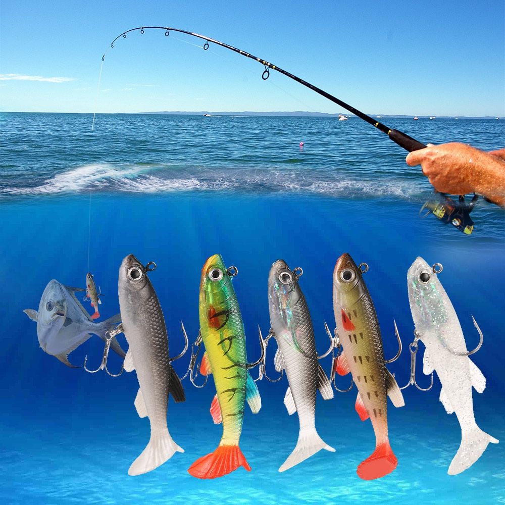 Best And Cheapest Baits & Lures 3D Eye Lead Artificial Soft Fishing
