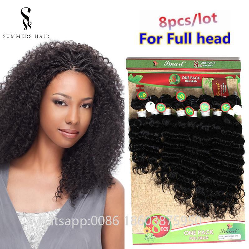 Human Hair Deep Wave Sew in Hair Extensions Synthetic Hair Weave 8-14inch 8pcs/pack for A Head Human Hair Deep Wave Sew in Hair Extensions Synthetic Hair Weave 8-14inch 8pcs/pack for A Head