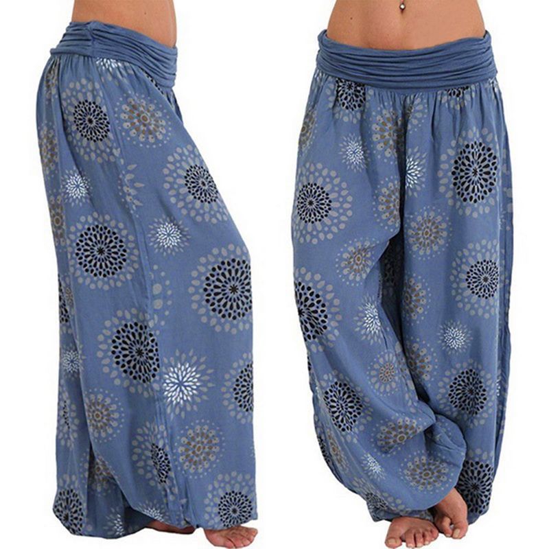 Compra CALOFE Pantalones Boho Para Mujer Impreso Otoño Invierno Pantalones  Capris Femme 2018 Pantalones Cintura Alta Mujer Casual Pantalones Sueltos  Harem Barato | Entrega Rápida Y Calidad | Es.Dhgate