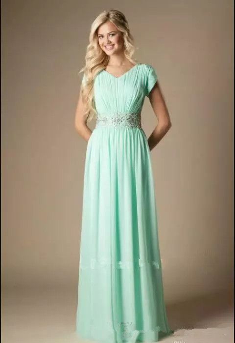 modest mint dress