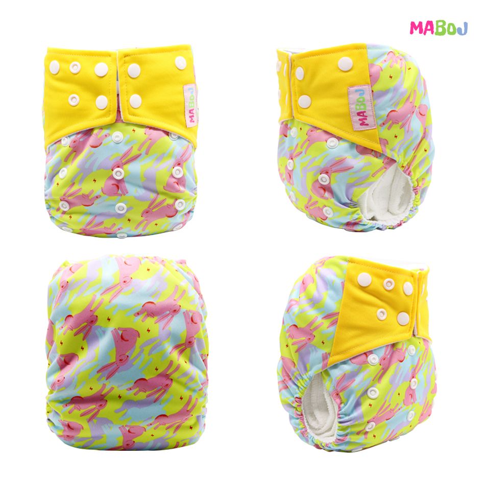 MABOJ Baby Girl Cloth Diaper Reusable Washable Pocket Nappy for Cute Babies 1PCS