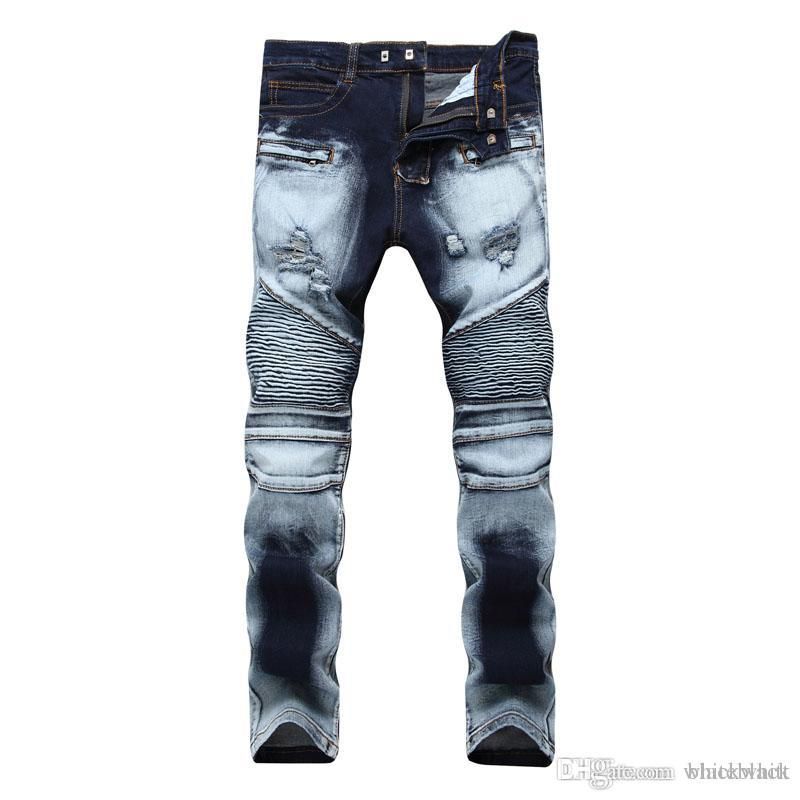 Compra Hombres Mujeres Estiramiento Delgados Pantalones Vaqueros Golpea La  Cremallera Agujero Bicolor Molino Blanca Pantalones Para Hombre Pantalones  Denim Jeans Hombres De Hip Hop Barato | Entrega Rápida Y Calidad | Es.Dhgate