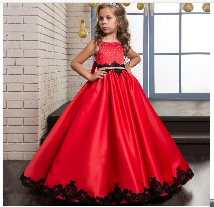 red and black little girl dresses