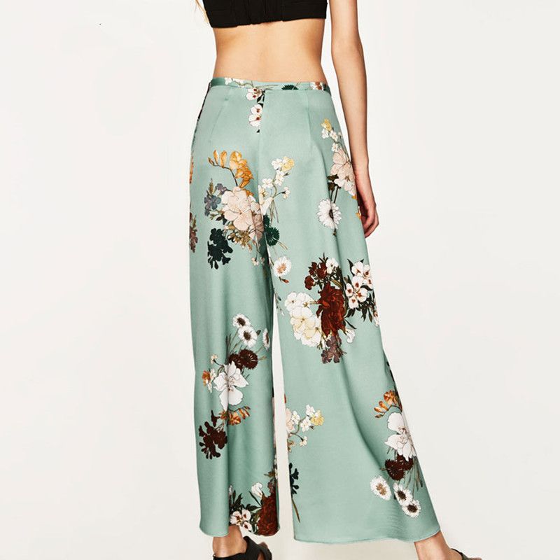 Pantalones de flores anchos Clearance
