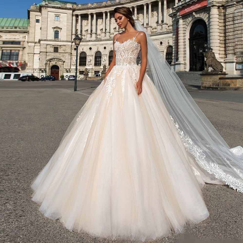 spaghetti strap ball dress