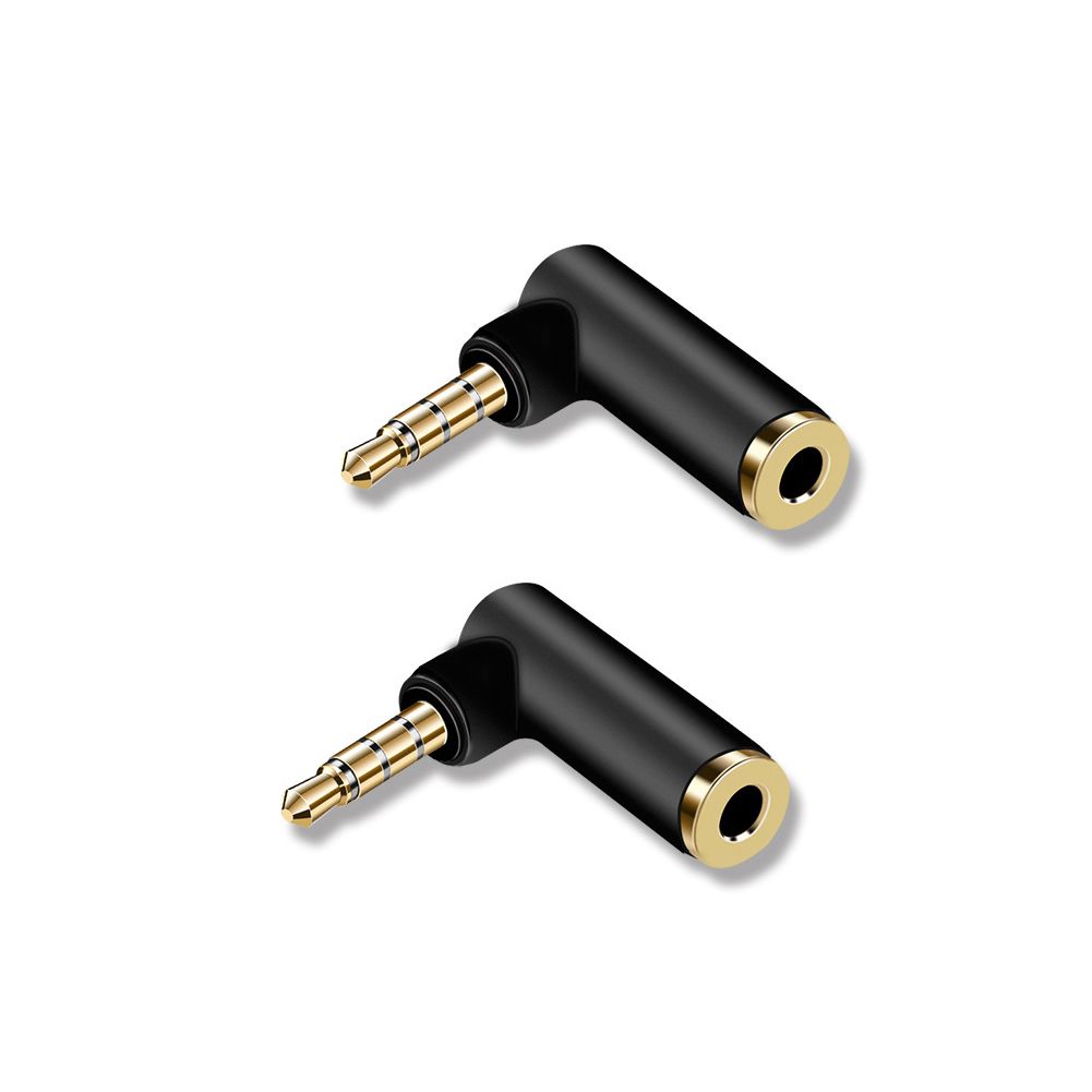 Enchufe de audio de 3,5 mm dorado Adaptador de conector en de L