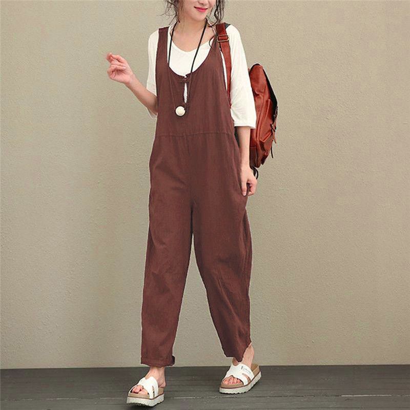 Compra Mujeres Mono Sin Mangas De Algodón Suelta Traje Largo Mono  Pantalones Pantalones Cuerpo Pour Les Femmes Monos De Verano De Mujer A1  Barato | Entrega Rápida Y Calidad | Es.Dhgate