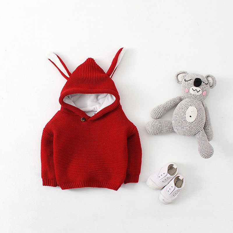 Unisex Kids Baby Winter Cotton Knit Cat Round Neck Pullover Sweater Sweatshirt Outwear 1-6T