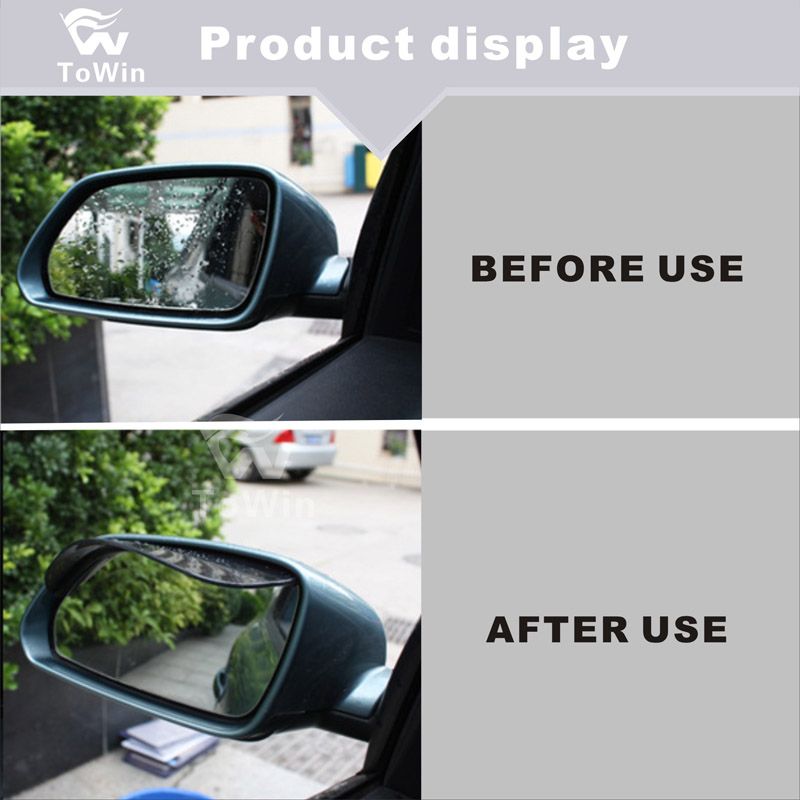 2 Pcs Smoked Black Mirror Rain Visor Smoke Guard Rear View Side Mirror Rain Eyebrow Rear View Mirror Visor Guard for Most Car Truck and SUV