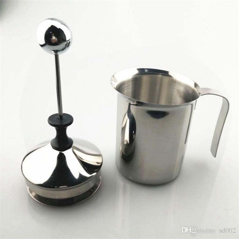 400/800ml Coffee Mixer Stainless Steel Manual Milk Frother Steel Coffee  Creamer Milk Foam Mesh Foamer