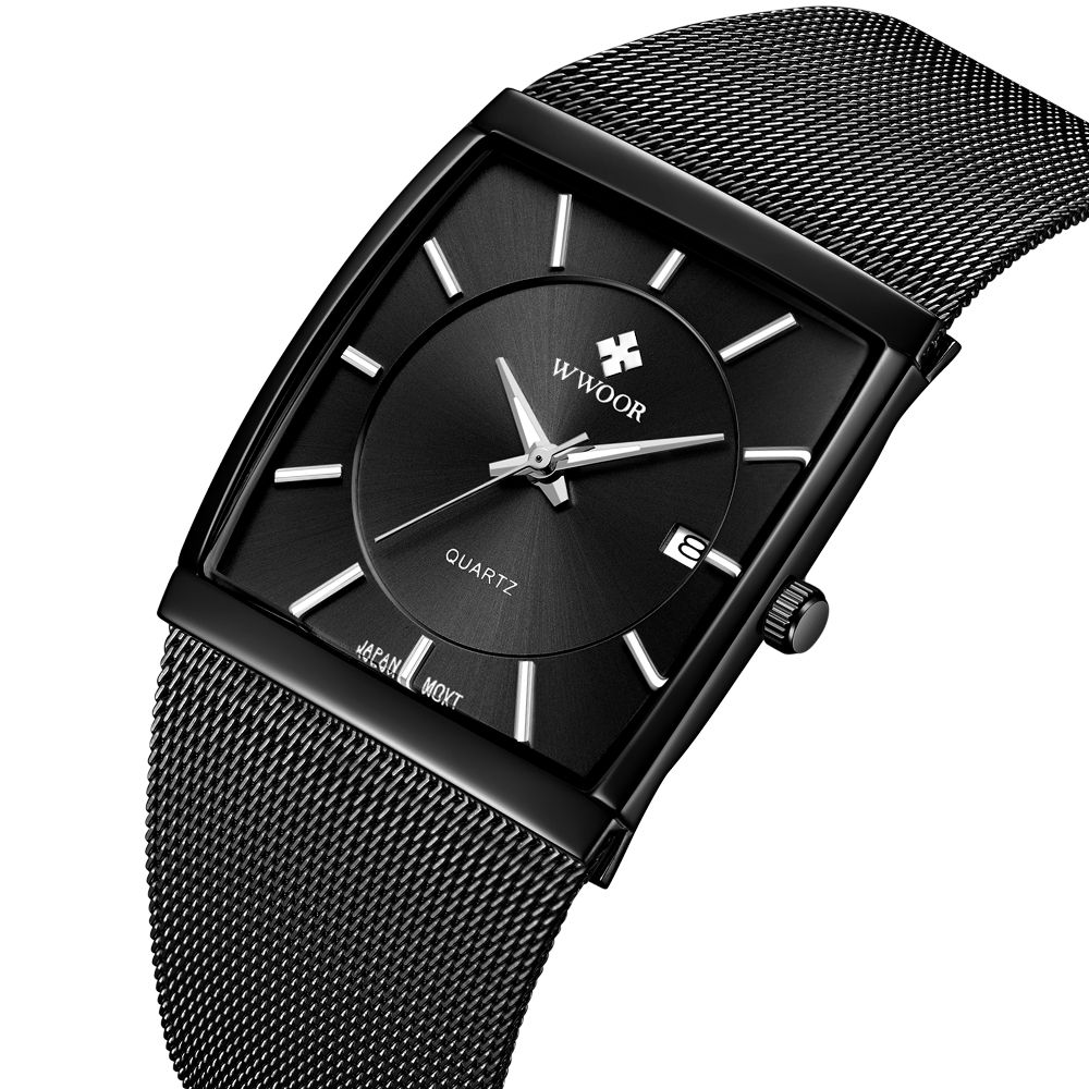 Top Brand Wwoor Quartz Watch Men Square Waterproof Business Men 39 S Watches Luxury Black Steel Strap Sport Wrist Watch Male Clock Cheap Branded Watches Buy Cheap Watches Online From Chongyangclothes009 198 39 Dhgate Com