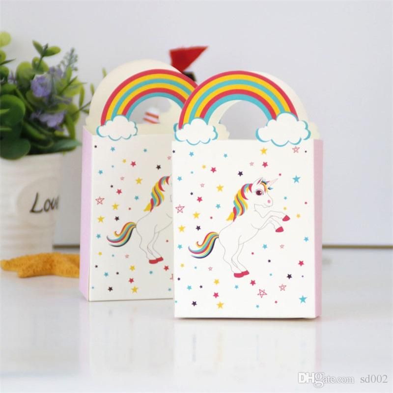Creative Unicorn Gift Bags Paper Unicornio Candy Box Wrap Wedding
