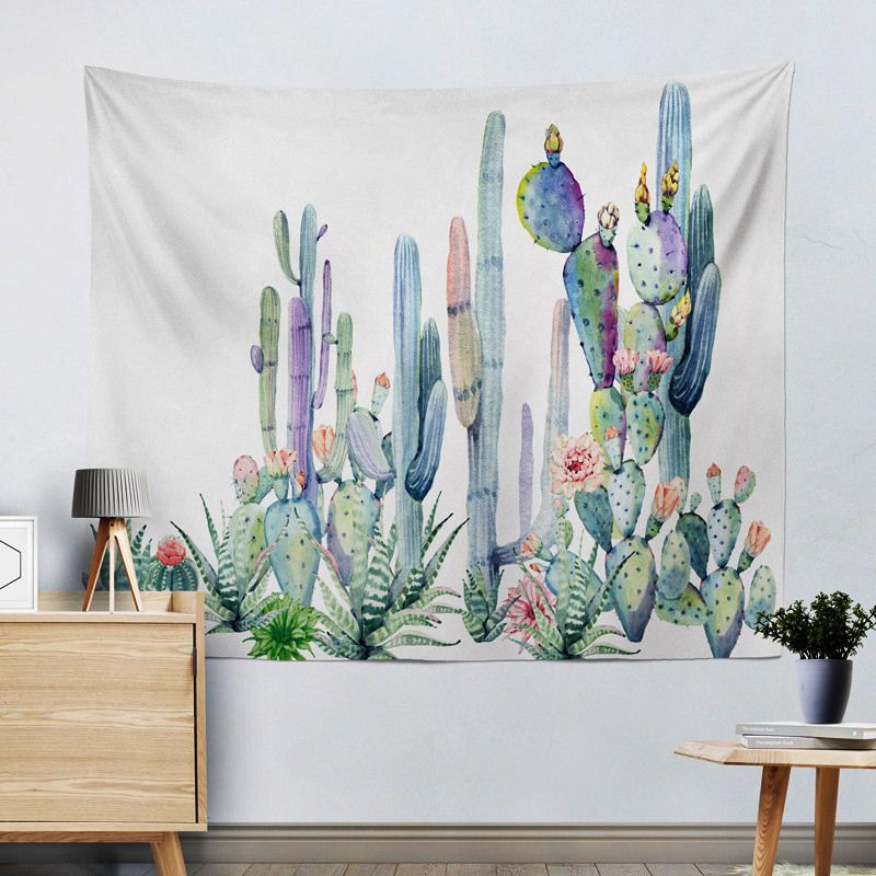 Drop Cactus Watercolor Hanging Wall Tapestries Mandala Bohemian Tapestry Landscape Wallpaper Art Shawl Throw Tree Of Life