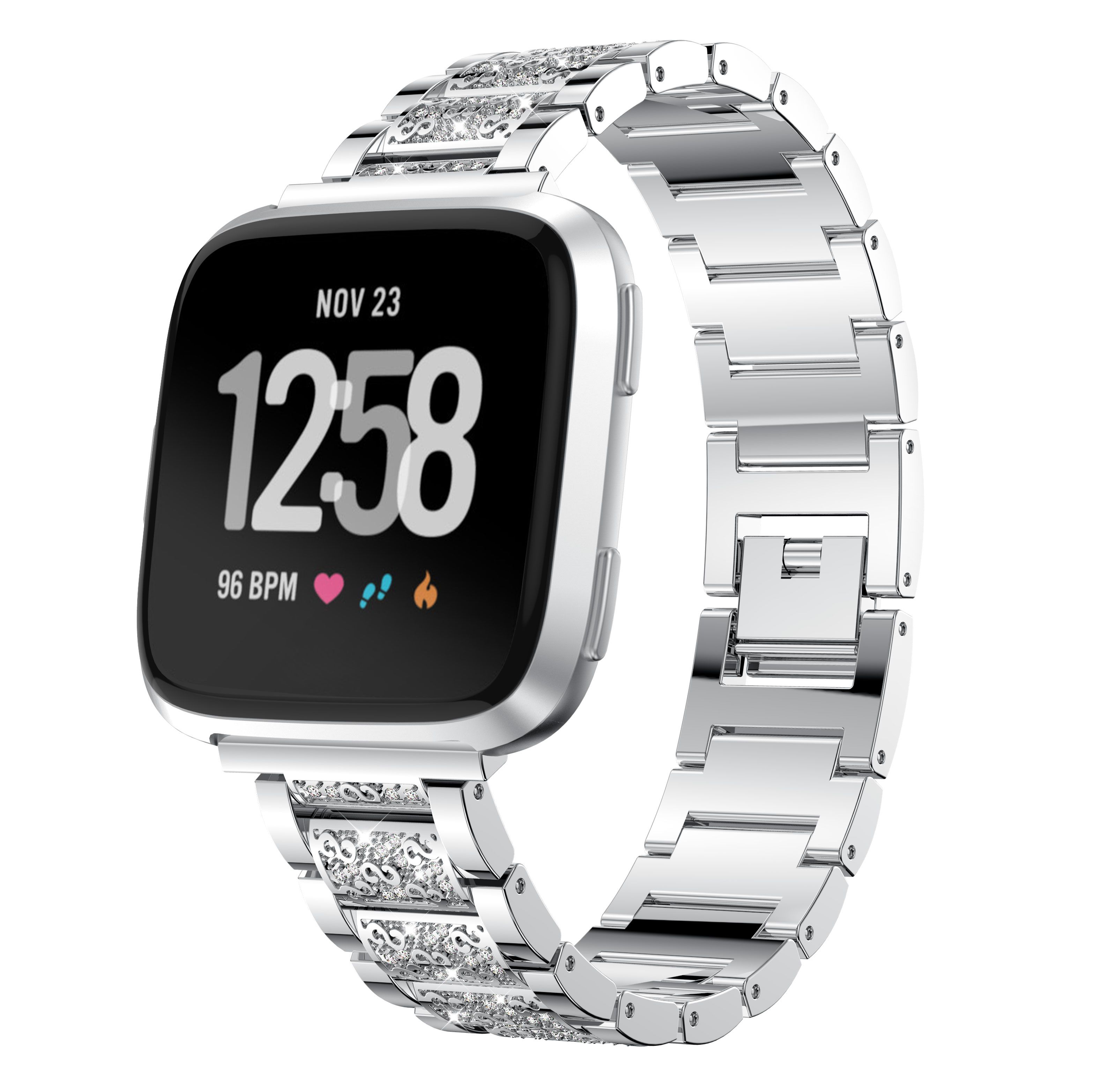 fitbit versa silver band