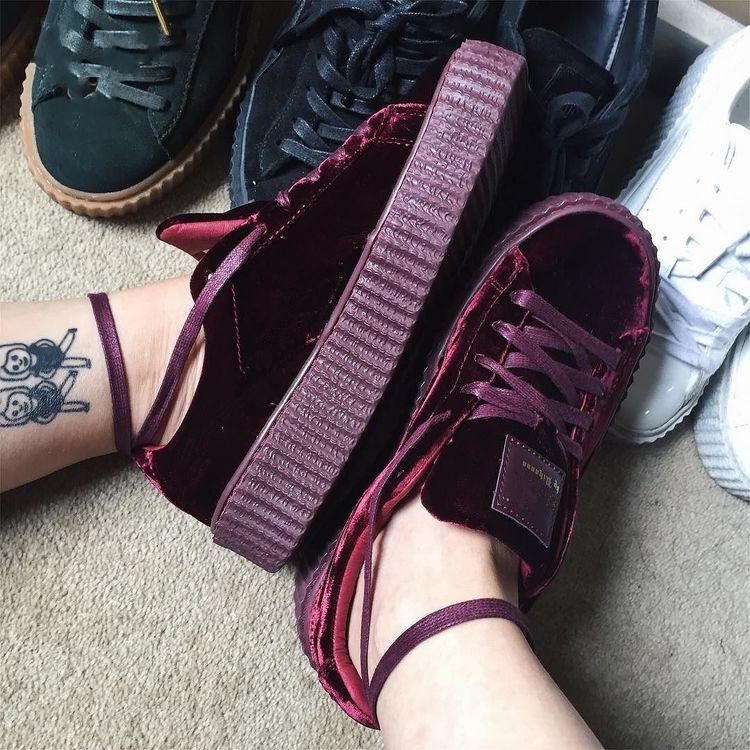 rihanna fenty creepers burgundy