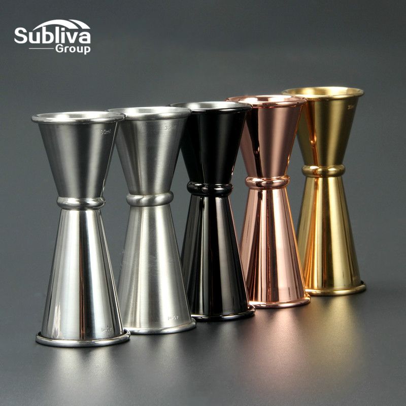 Stainless Steel Double Shaker Measure Cup 30ml/60ml Bar Jigger Liquo  Measuring Tool Kitchen Drink Cups Gadgets 