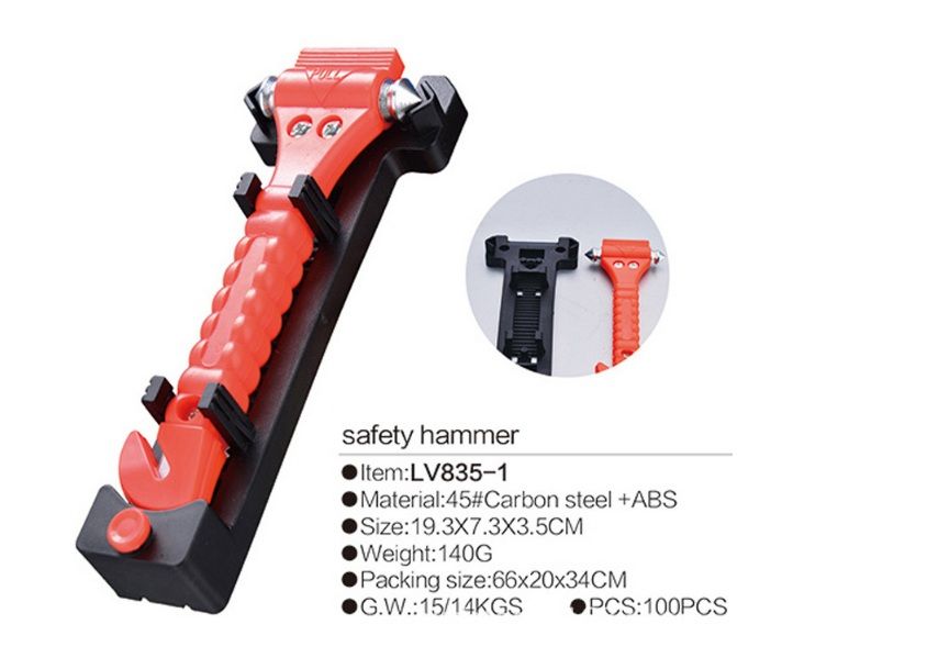 1 martillo de seguridad para coche herramienta de escape de emergencia con cortador de vidrio para ventana de coche y cintur/ón de seguridad