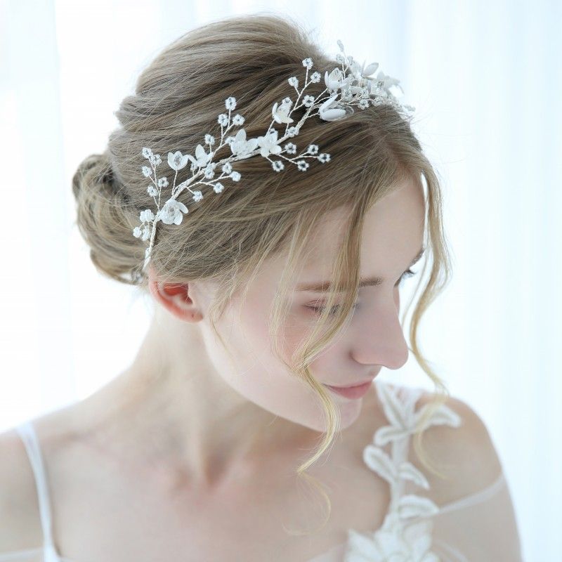 Bridal Tiara Crystal Sunflower Head Crown Wedding Party Headband Headpiece