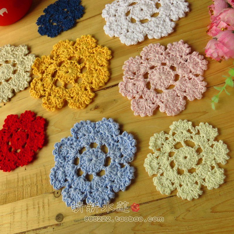 Acheter Beaucoup 6 Et 10 Cm Napperons De Coton Au Crochet Rond Pour La Decoration De La Maison Comme Accessoires De Cuisine Pour Dessous De Plat Avec Fleur De 5 44 Du