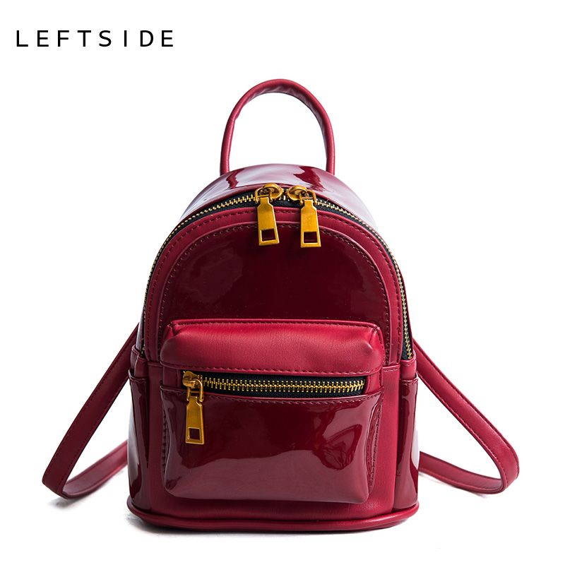 patent leather mini backpack