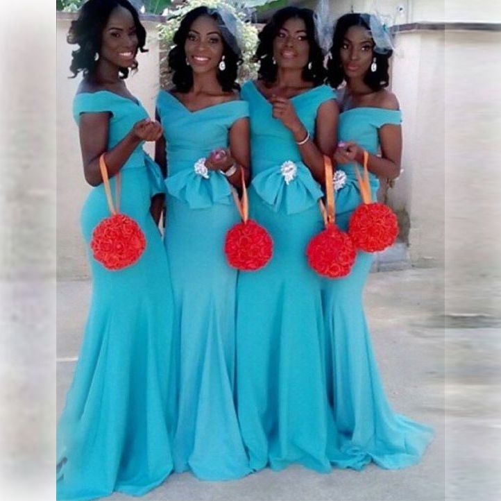turquoise and black bridesmaid dresses