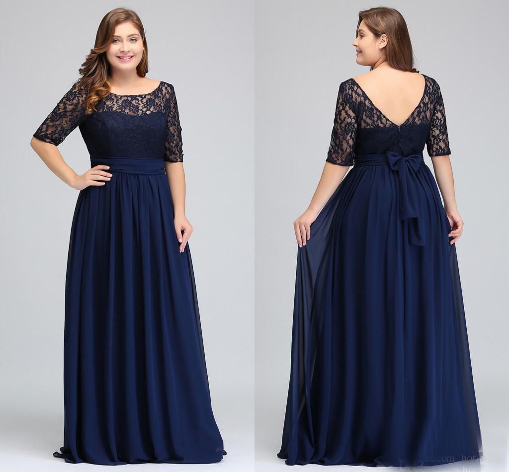 navy blue wedding dress plus size