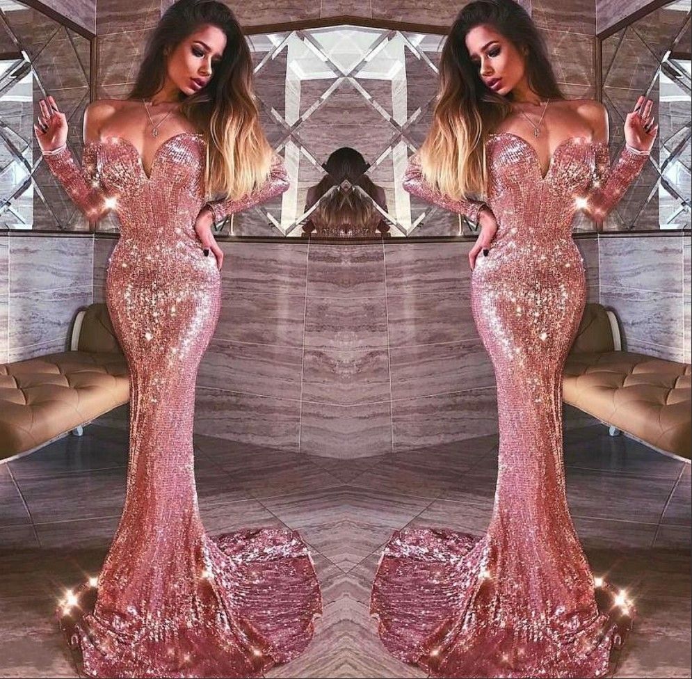 mermaid rose gold dress