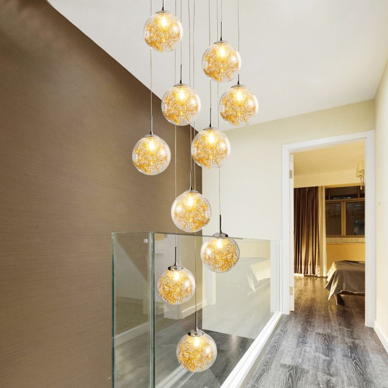 Art Deco Custom Villa Circular Hand Blown Round Glass Spiral