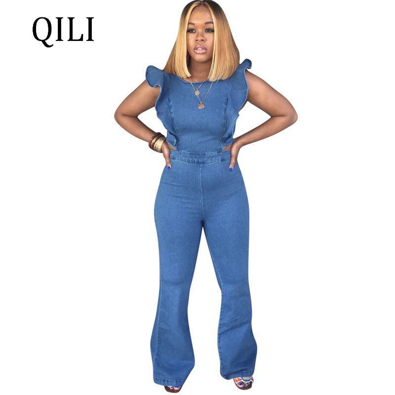 blue and yellow jumpsuit