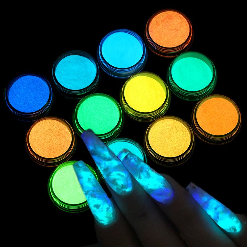 6pcs UV Resin Filling Neon Shiny Sugar Powder Pigment Fluorescent Glitter For  Epoxy Resin Crafts Decoration