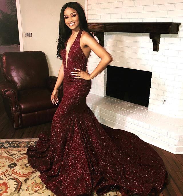 burgundy sequins dress