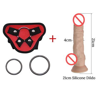 21 cm dildo i czerwone spodnie