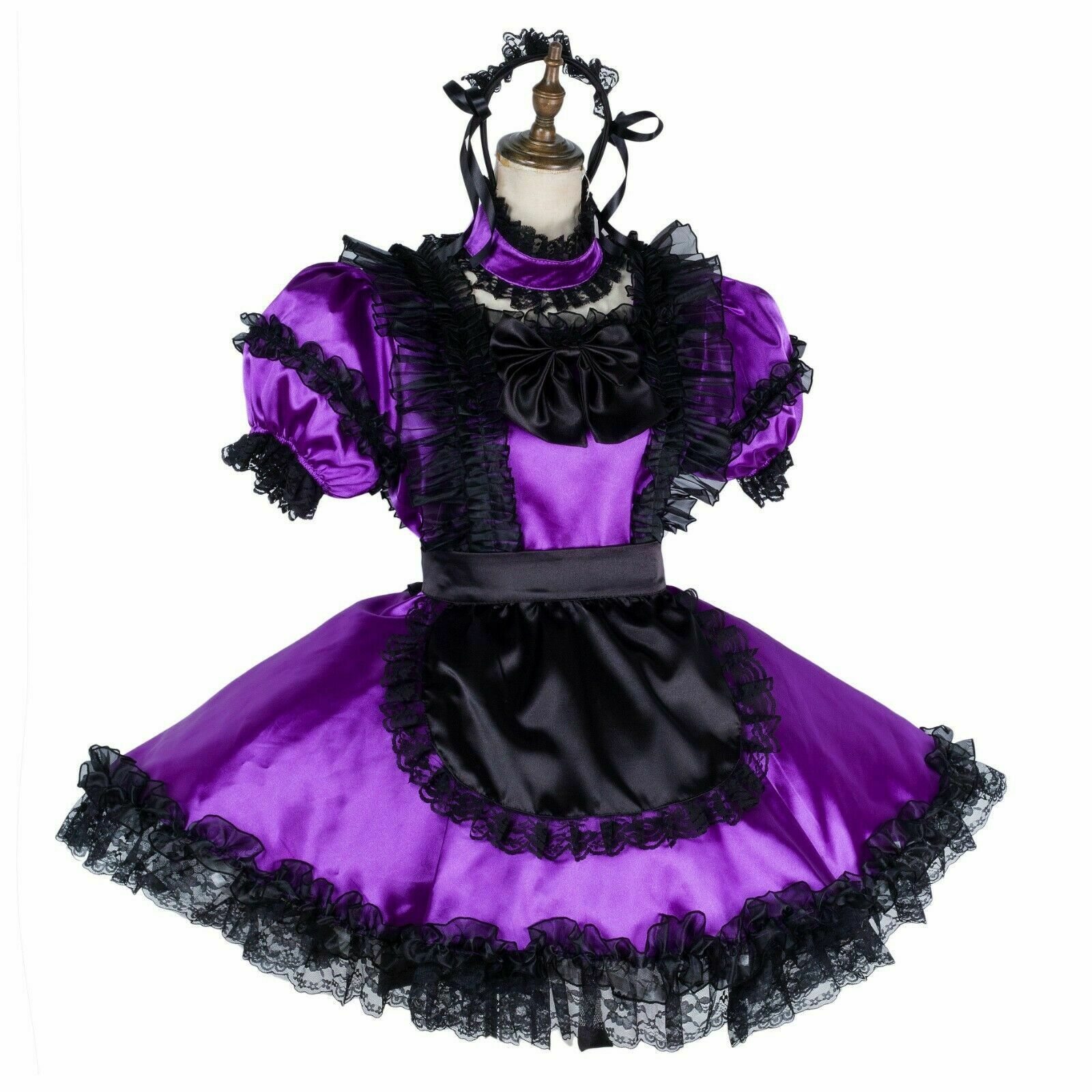 lockable sissy maid satin full long dress cross dressers tailor-maid 00 lockable sissy maid satin full long dress cross dressers tailor-maid 00