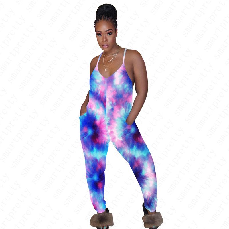 SayahWomen Tie Dye Slim Fit Flared Ombre High Rise Sling Jumpsuits SayahWomen Tie Dye Slim Fit Flared Ombre High Rise Sling Jumpsuits