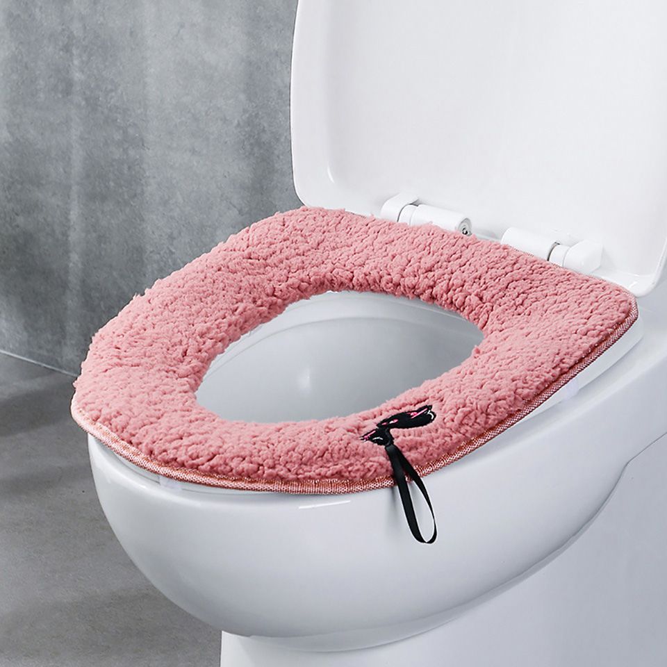 Baño lavables Fleece inodoros cubierta de asiento protección rojo 