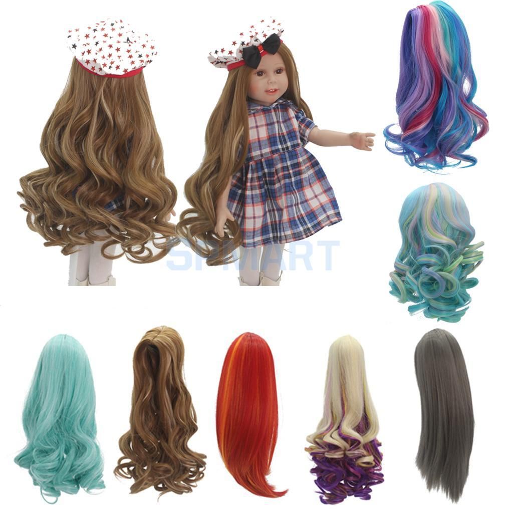 7 Options Fashion Curly Straight Long Hair Replacement Wig For 18
