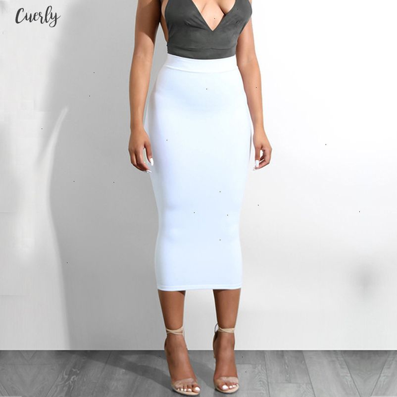 white maxi pencil skirt