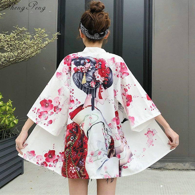 Kimonos Mujer 2019 Yukata Trajes Femeninos Streetwear Geisha Kimono Cosplay Harajuku Ropa Haori Obi De 25,99 € | DHgate