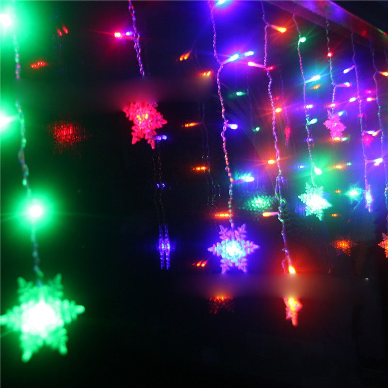LED Rideau Guirlande Lumineuse Flocon de Neige Féérique Lumière Noël Fête Décor