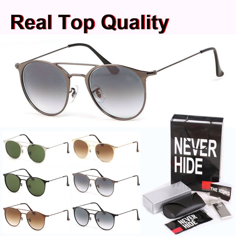 Best Quality Brand Designer Sunglasses Men Women Alloy Frame Glass Lens Oculos De Sol With