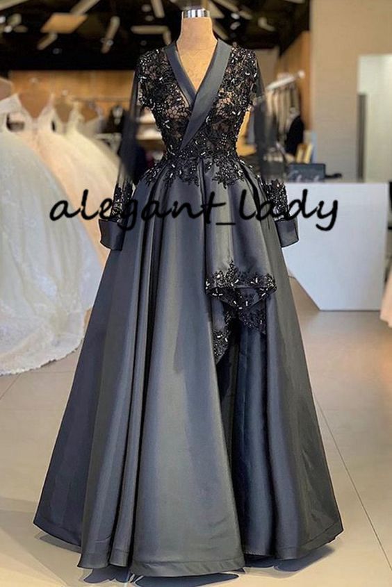 dark gray long dress