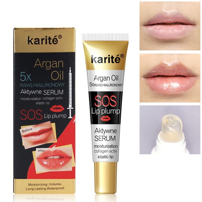 Instant Argan Oil Lip Plumper Moisturizing Repairing Reduce Lip Fine Lines Brighten Collagen Lip