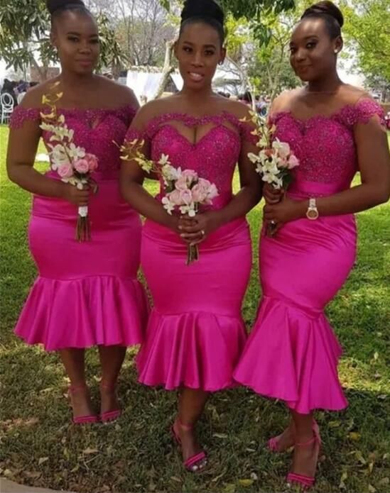 fuchsia maid of honor dresses