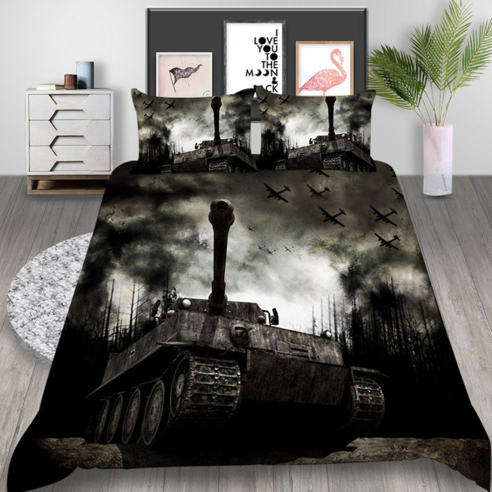 Tank Bedding Set King Size Fashionable Fighter 3d Duvet Cover War