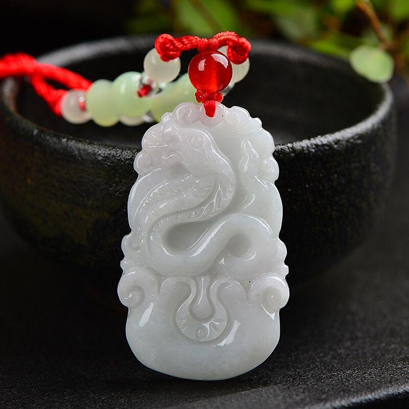 Natural Jade A Jadeite Zodiac Protector Deity Amulet Pendant
