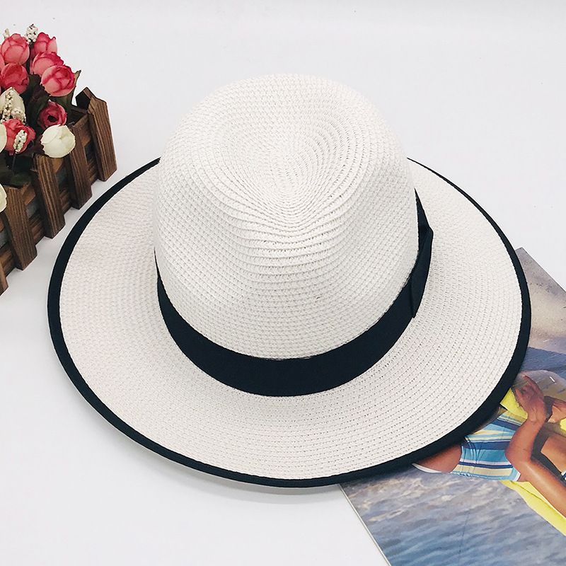 white broad brim hat