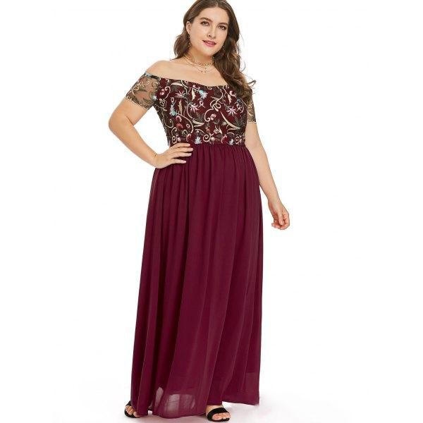 Imposible Calificación pronunciación Vestidos de fiesta de talla grande de flor de Borgoña Una línea fuera del hombro Vestido de noche Hasta el suelo Gasa Vestido corto de manga corta Imposible Calificación pronunciación Vestidos de fiesta de talla grande de flor de Borgoña Una línea fuera del hombro Vestido de noche Hasta el suelo Gasa Vestido corto de manga corta